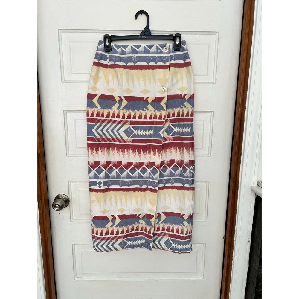 Susan Bristol 6 Boho Native American Wrap Skirt Vintage Women's 6 Missing Button